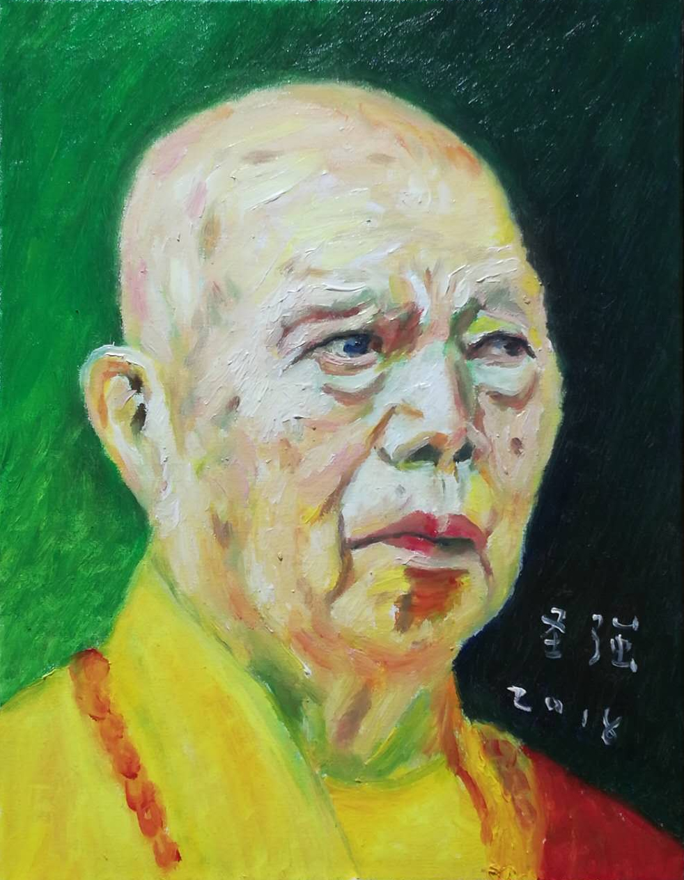 王圣強油畫作品《釋教高僧大德》