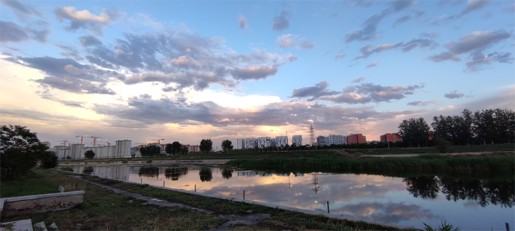 太美了,、北京雷雨后的雙彩虹如油畫晚霞