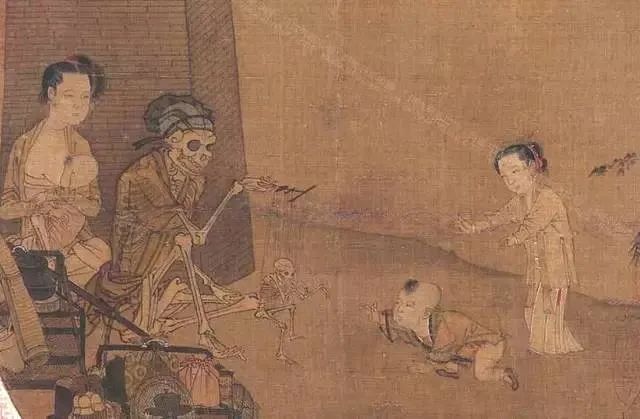 宋代李嵩（1166-1243）,，《骷髏幻戲圖》 ,。