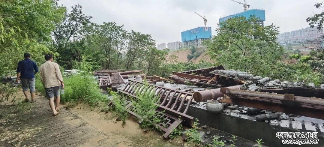 暴雨下的滎陽洞林寺受災(zāi)實(shí)況,，千年古剎災(zāi)后修建迫在眉睫