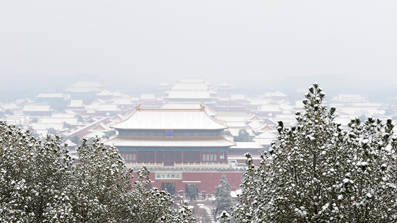 雪中景山公園,、故宮——李月攝影